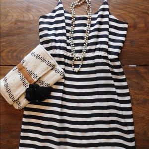 JCrew Black & White Stripe Dress